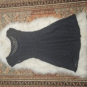 Navy Lace Dress with Attched Slip Dress - Size Medium